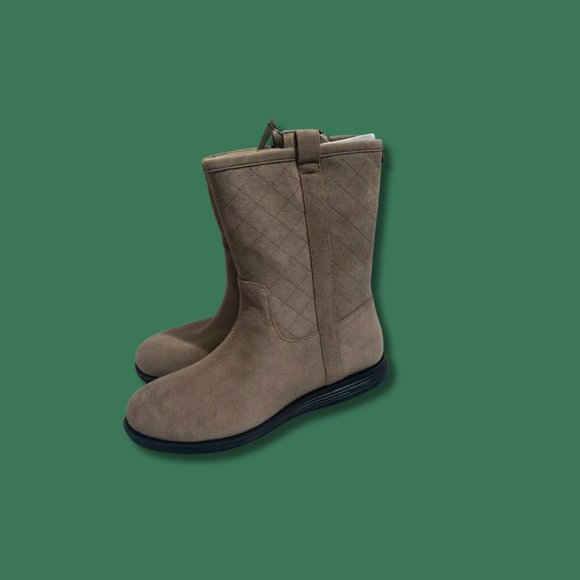 NWB Cole Haan Roper Grand Winter Boots in Waterproof Gray Quilted Suede - Picture 5 of 5